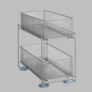 2 Drawer & Counter Storage Stand - Metal - Gioma